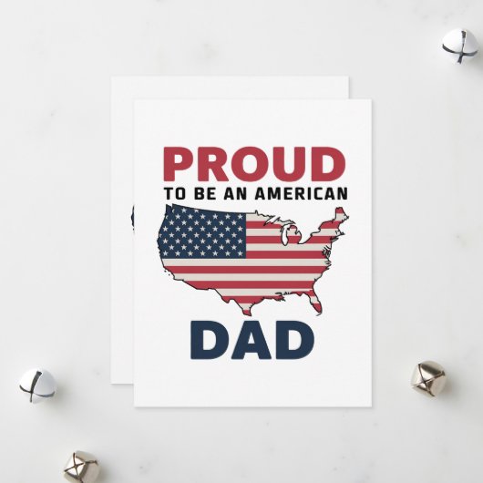 4 juli Vaderdag Patriotisch Feestdagenkaart (Voorkant / Achterkant in situ)