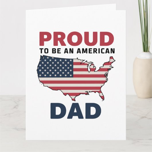 4 juli Vaderdag Patriotisch Kaart (Voorkant)