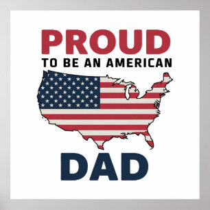 4 juli Vaderdag Patriotisch Poster