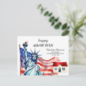 4 juli Vastgoed Promotie Feestdagenkaart (Staand voorkant)