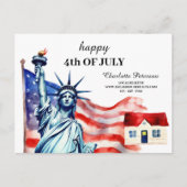 4 juli Vastgoed Promotie Feestdagenkaart (Voorkant)