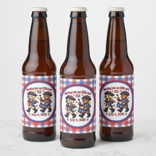 4 juli Verenigde Staten 250ste Jubileum Semiquince Bier Etiket