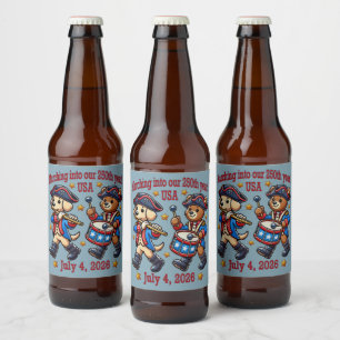 4 juli Verenigde Staten 250ste Jubileum Semiquince Bier Etiket