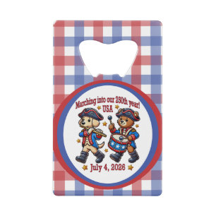 4 juli Verenigde Staten 250ste Jubileum Semiquince Creditkaart Flessenopener