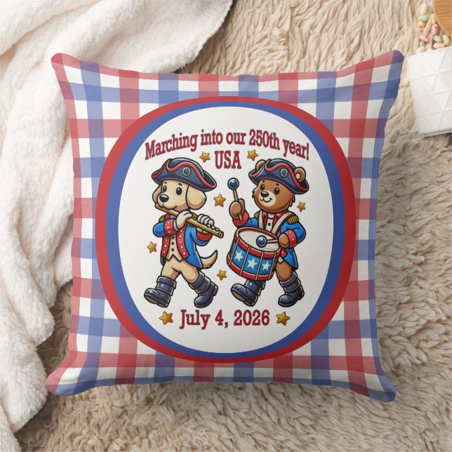 4 juli Verenigde Staten 250ste Jubileum Semiquince Kussen (Deken)