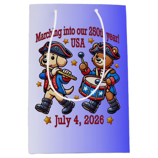 4 juli Verenigde Staten 250ste Jubileum Semiquince Medium Cadeauzakje (Voorkant)