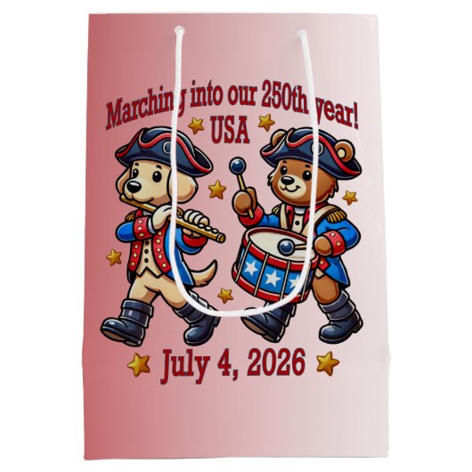 4 juli Verenigde Staten 250ste Jubileum Semiquince Medium Cadeauzakje (Achterkant)