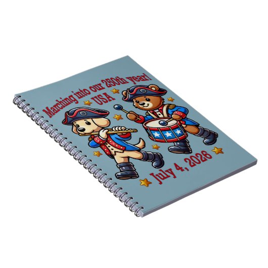 4 juli Verenigde Staten 250ste Jubileum Semiquince Notitieboek (Rechterzijde)
