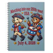 4 juli Verenigde Staten 250ste Jubileum Semiquince Notitieboek (Voorkant)