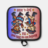 4 juli Verenigde Staten 250ste Jubileum Semiquince Pannenlap (Voorkant)