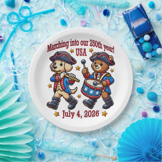 4 juli Verenigde Staten 250ste Jubileum Semiquince Papieren Bordje (Feest)