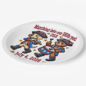 4 juli Verenigde Staten 250ste Jubileum Semiquince Papieren Bordje (Gekanteld)