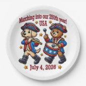 4 juli Verenigde Staten 250ste Jubileum Semiquince Papieren Bordje (Voorkant)