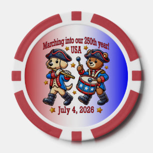 4 juli Verenigde Staten 250ste Jubileum Semiquince Poker Chips
