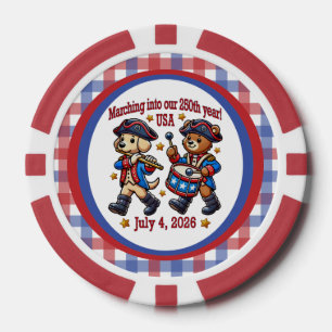 4 juli Verenigde Staten 250ste Jubileum Semiquince Poker Chips