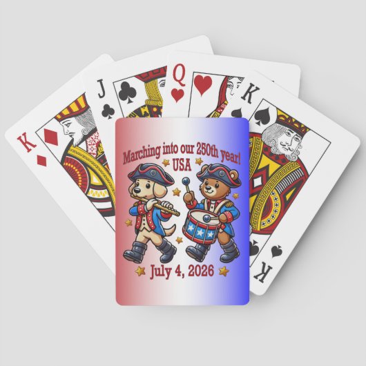 4 juli Verenigde Staten 250ste Jubileum Semiquince Pokerkaarten (Achterkant)