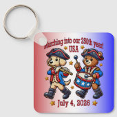 4 juli Verenigde Staten 250ste Jubileum Semiquince Sleutelhanger (Voorkant)