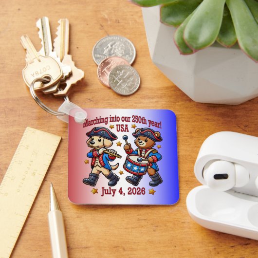 4 juli Verenigde Staten 250ste Jubileum Semiquince Sleutelhanger (Bureau)