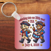 4 juli Verenigde Staten 250ste Jubileum Semiquince Sleutelhanger (Voorkant)