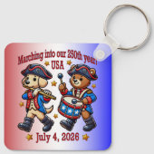 4 juli Verenigde Staten 250ste Jubileum Semiquince Sleutelhanger (Achterkant)