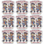 4 juli Verenigde Staten 250ste Jubileum Semiquince Sticker (Voorkant)