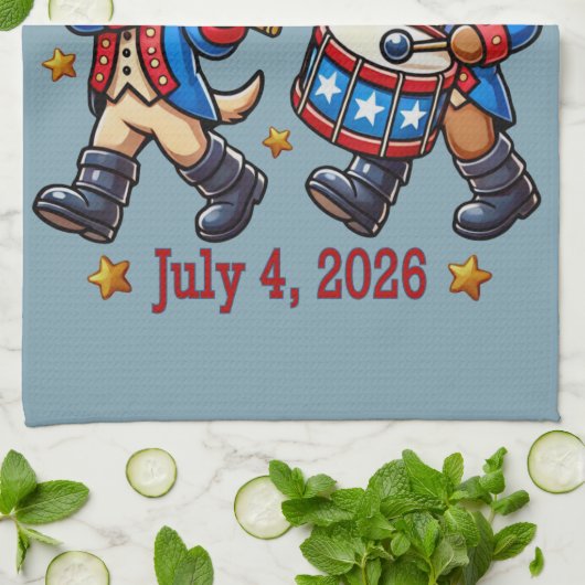 4 juli Verenigde Staten 250ste Jubileum Semiquince Theedoek (Gevouwen)