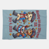 4 juli Verenigde Staten 250ste Jubileum Semiquince Theedoek (Horizontaal)