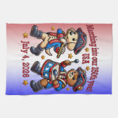 4 juli Verenigde Staten 250ste Jubileum Semiquince Theedoek (Horizontaal)