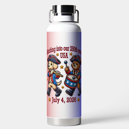 4 juli Verenigde Staten 250ste Jubileum Semiquince Waterfles (Achterkant)