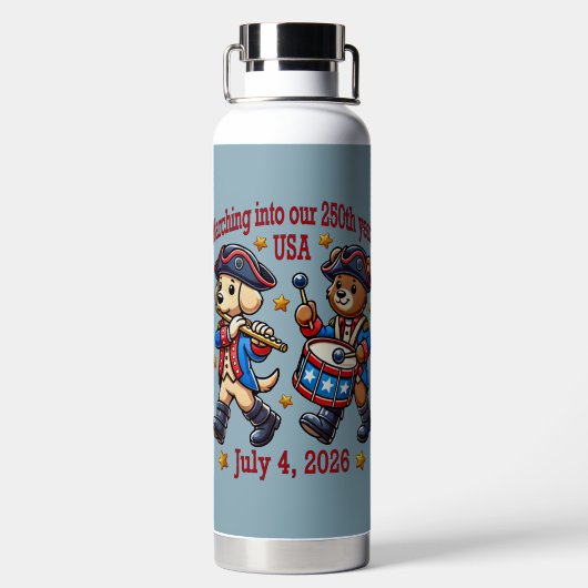 4 juli Verenigde Staten 250ste Jubileum Semiquince Waterfles (Achterkant)