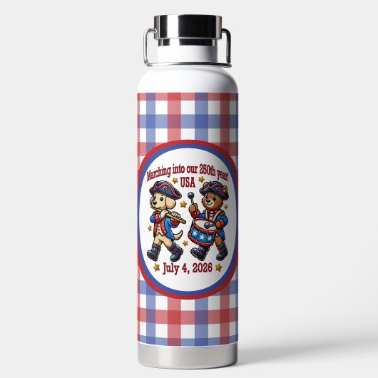 4 juli Verenigde Staten 250ste Jubileum Semiquince Waterfles (Achterkant)