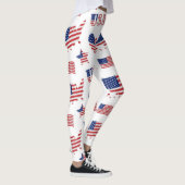 4 juli Verenigde Staten Vlag Hart Blauw Wit Leggings (Rechts)