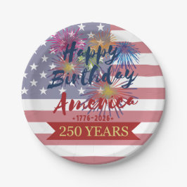 4 juli verjaardag Amerika USA 250ste Papieren Bordje