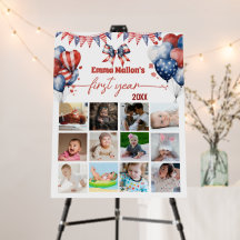 4 juli Verjaardag Baby 12 maanden Fotocollage