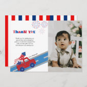 4 juli Verjaardag Dank u kaart (Voorkant / Achterkant)