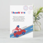 4 juli Verjaardag Dank u kaart (Staand voorkant)