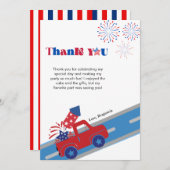 4 juli Verjaardag Dank u kaart (Voorkant / Achterkant)