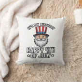 4 juli Verjaardag Gnome Patriottisch Shirt Ontwerp Kussen (Deken)