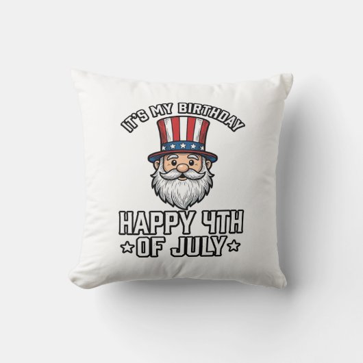 4 juli Verjaardag Gnome Patriottisch Shirt Ontwerp Kussen (Voorkant)