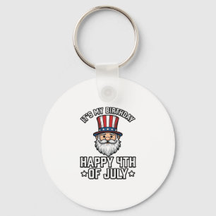 4 juli Verjaardag Gnome Patriottisch Shirt Ontwerp Sleutelhanger