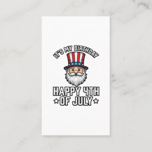 4 juli Verjaardag Gnome Patriottisch Shirt Ontwerp Visitekaartje