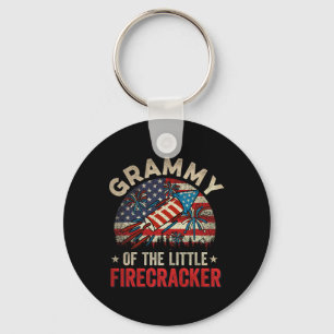4 juli verjaardag Grammy van de kleine vuurwerk Sleutelhanger