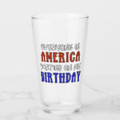 4 juli Verjaardag Grappig Glas (Voorkant)