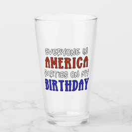 4 juli Verjaardag Grappig Glas