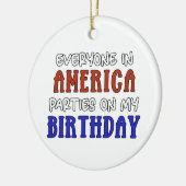 4 juli Verjaardag Grappig Keramisch Ornament (Links)