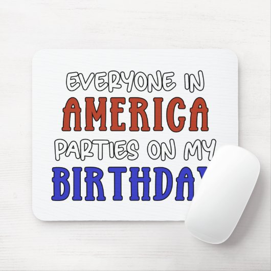 4 juli Verjaardag Grappig Muismat (Met muis)