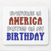 4 juli Verjaardag Grappig Muismat (Voorkant)