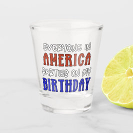 4 juli Verjaardag Grappig Shot Glas