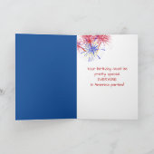 4 juli Verjaardag Kaart (Binnen)