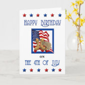 4 juli Verjaardag Kaart (Gele Bloem)